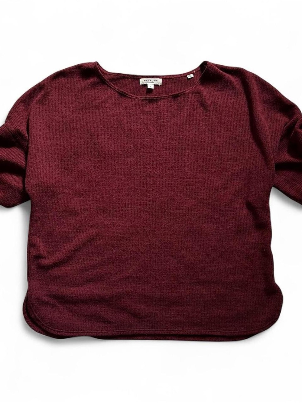 Max Studio London Women's Burgundy Knit top blouse Medium
